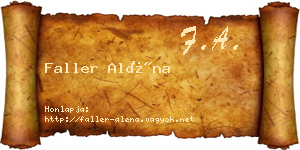 Faller Aléna névjegykártya